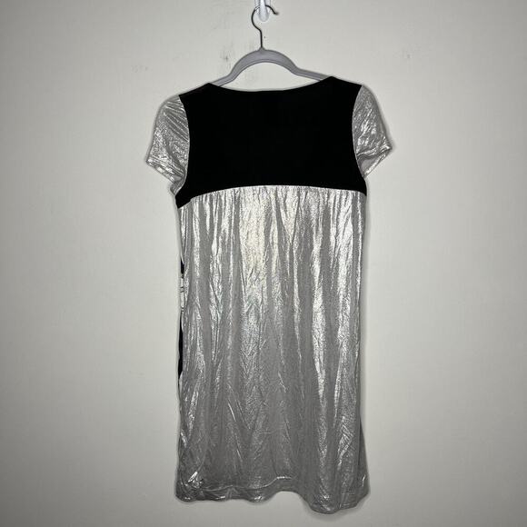Custo Barcelona Dress Womens Size 3 US Medium Black Silver Silk Blend Sequin Y2K - Picture 8 of 16